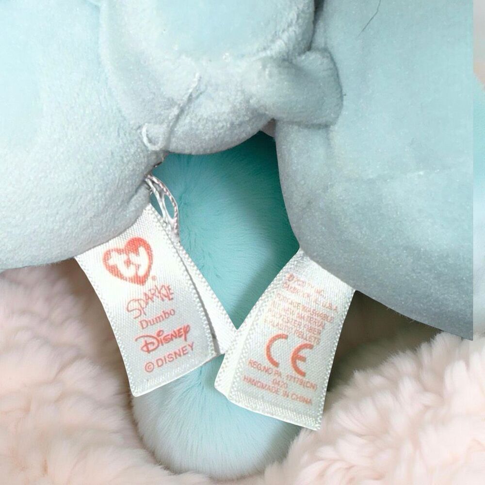 Ty Beanie Babies Disney Sparkle DUMBO Plush (1) Has Error Reversed Tag Set